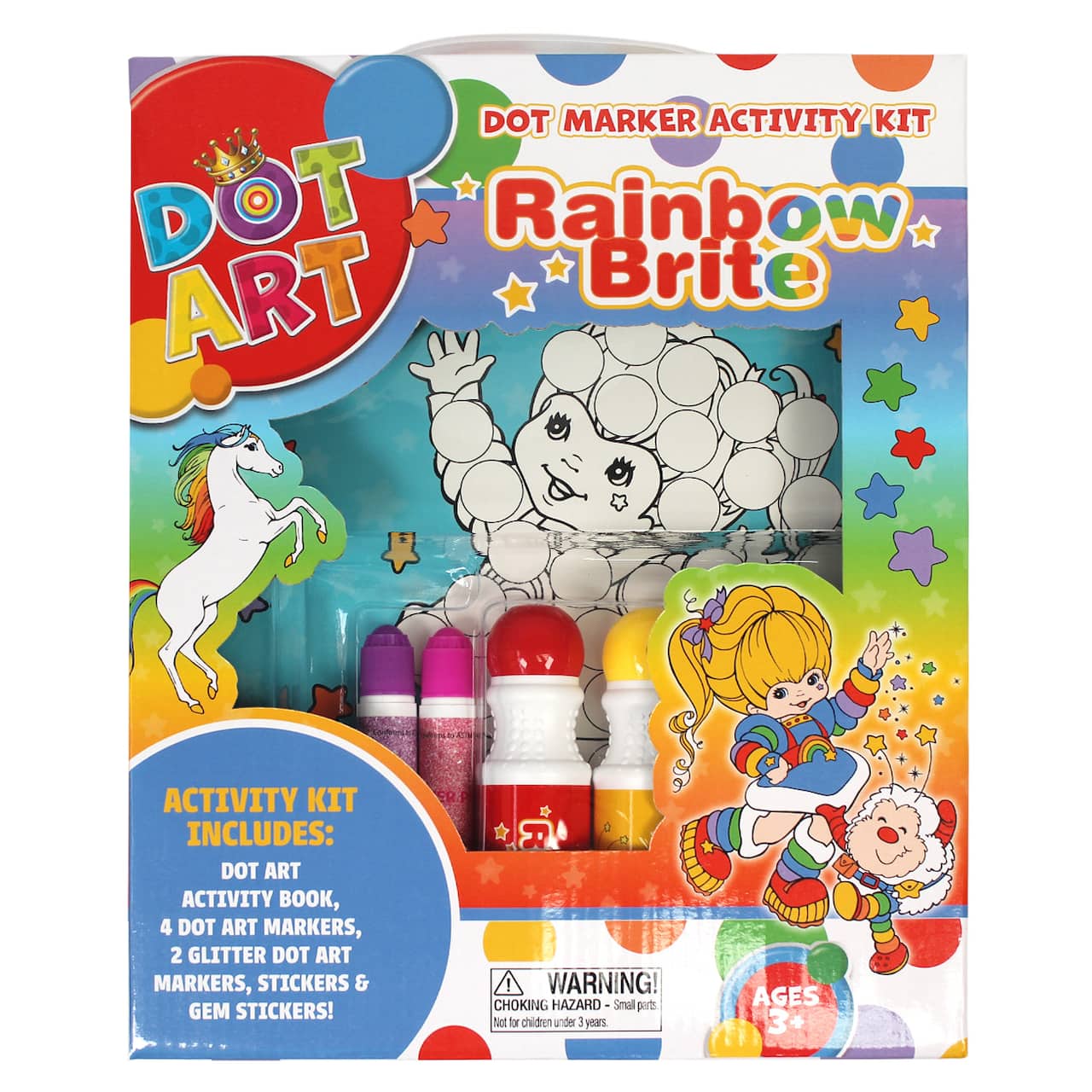 Rainbow Brite Dot Art Activity Kit with Dot Art Markers, Glitter Markers & Stickers